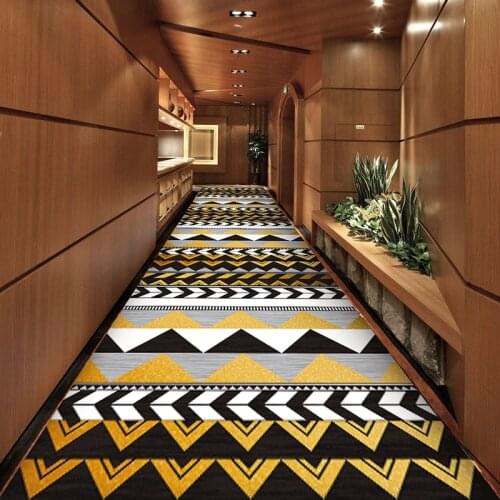 Nordic Style Long Carpets Hotel Stairway Corridor Hallway Floor Mat 3D Printed Home Runners Rug Wedding Party decorate Area Rugs
