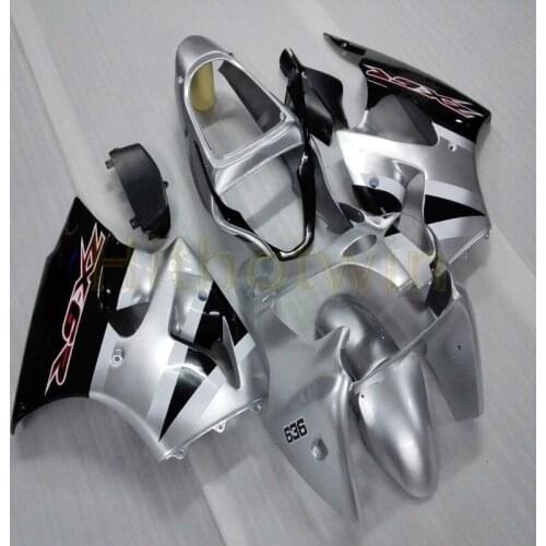Custom motorcycle cowl for ZZR600 05-08 ZX-6R 636 2000 2001 2002 motor Fairings Injection mold silver