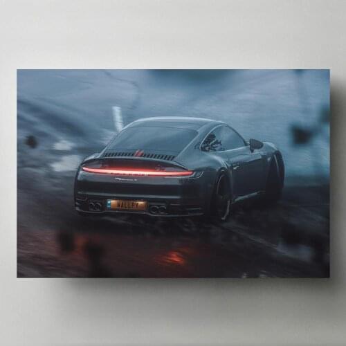 Canvas Painting Supercar 911 Carrera s Black Taillight Picture Modern Wall Art Posters and Prints For Living Room Decor