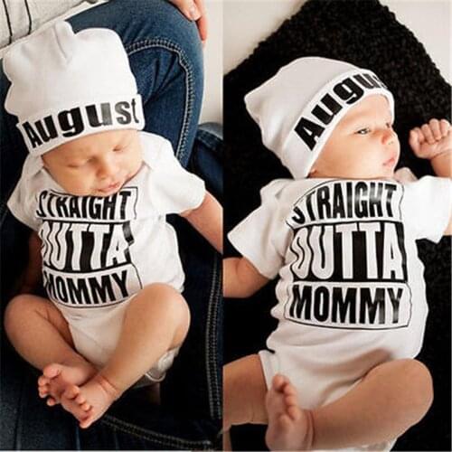 0-18M Newborn Baby Girl Boys Clothes Letter Printing Cotton Bodysuit Short Sleeve Jumpsuit One-pieces Outfits Clothes