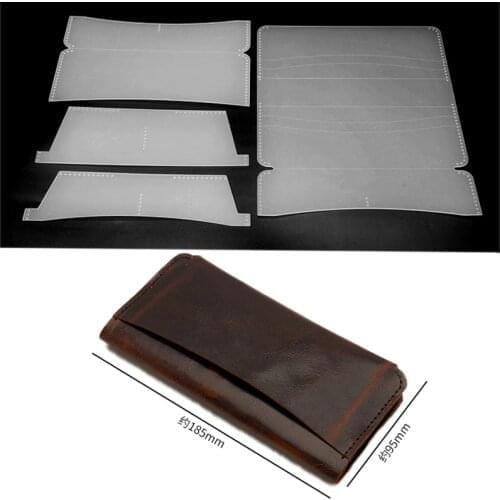 Handmade leather DIY Retro multi Card Wallet PVC version drawing