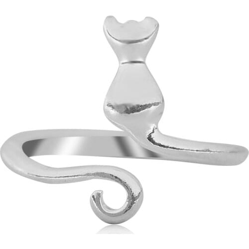Personality Fashion Cute Cat Female Ring Simple Animal Alloy Material Opening Adjustable Girl Jewelry Gift 2020 New