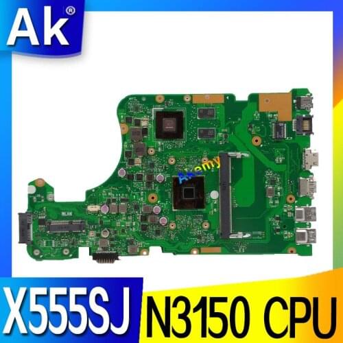 X555SJ Notebook Motherboard N3150 CPU For Asus X555 X555S X555SJ A555S laptop Motherboard X555SJ Mainboard X555SJ motherboard