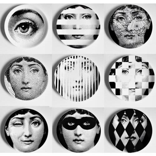 Fashion Milan Plate Decorative Plate Ceramic Wall Decor Lady Wall Plate Tema E Variazioni Art Plate Dishes
