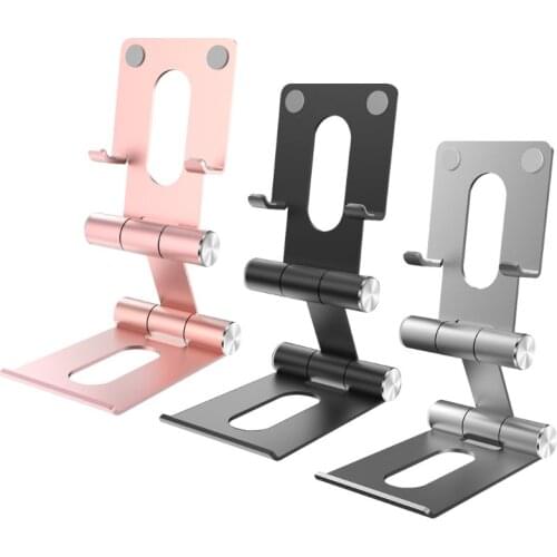 1 PC Aluminium Alloy Desktop Phone Stand Foldable Tablet Holder Adjustable Bracket