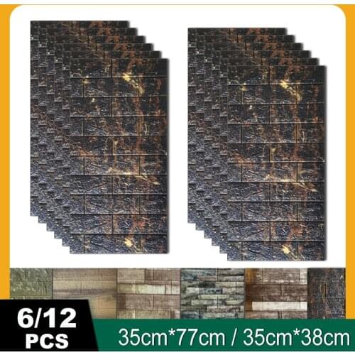 New 3D Brick Wall Stickers Foam Wallpaper Decor Waterproof Wall Covering Panel for Kids Living Room DIY Background