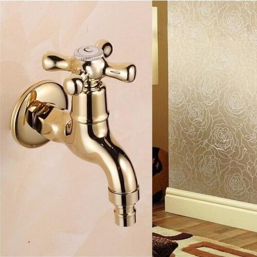 New Gold Brass Garden Faucet Brief bibcock faucet washing machine faucet copper bibcock,Toilet tap,Bibcock tap