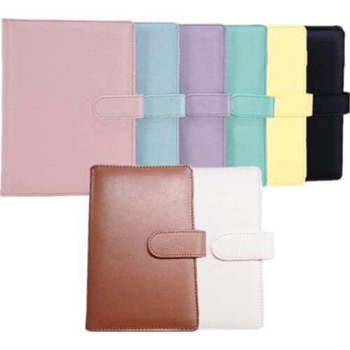 A5 A6 PU Leather Notebook Shell Black Loose-leaf Binder Cover Diary Schedule Journal Binder Cute Macaron Notebook Covers