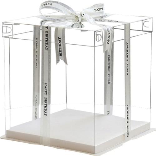 12inch Transparent Birthday Cake Box Cake Birthday Cake Plastic Transparent Dessert Box Container Packaging Box Storage Boxes