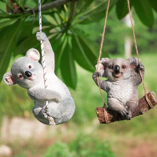 GARDEN RESIN KOALA SCULPTURE DECORATION ARTIFICIAL ANIMAL CRAFTS GARDEN TREE HANGING PANDA FIGURINES