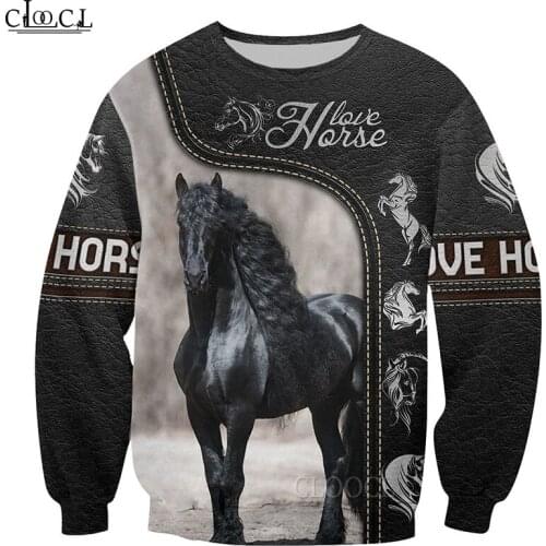 HX Newest Popular Animal Horse 3D Print Men Women Sweatshirt Fashion Hip Hop Long Sleeve Harajuku Tops Drop Shipping