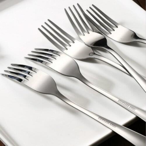Thick Stainless Steel Spoon Tableware Knife Fork Spoon Long Handle Coffee Spoon Five Family Pack Cutlery Dinner Set