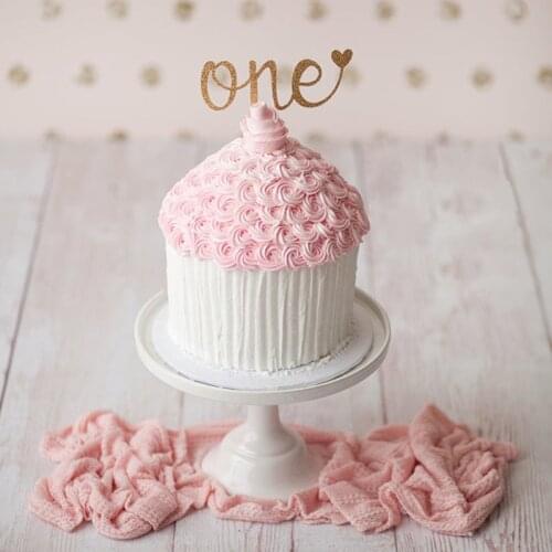 Cake Topper For 1st Birthday Smash Cake Topper For Photo Booth Props First Anniversary Glitter Cake Decorating Supplies