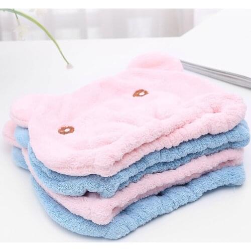 Microfiber Quickly Dry Hair Hat Turban Shower Cap Cartoon Beer Absorbent Dry Hair Cap Bathing Drying Towel Women Head amicable