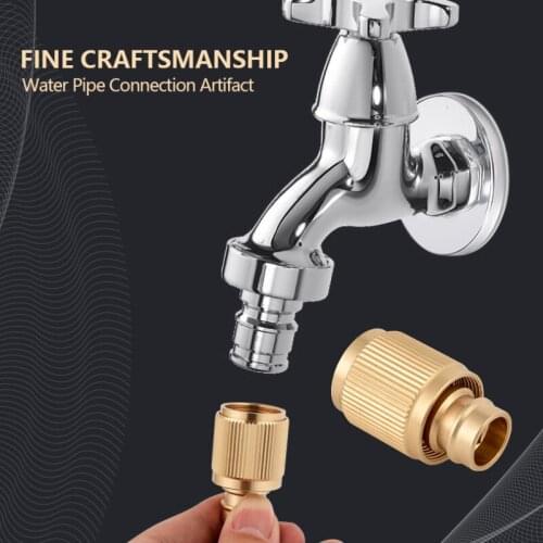 Universal 1/2 Faucet Tap Connector Quick Connector Brass Nipple Faucet Water Gun Adapter Garden Tap Connector Adapter Watering