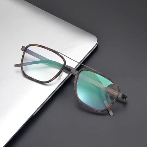 Veshion Retro Glasses Frame Large Frame Pure Titanium Glasses Frame Comfortable Myopia Glasses Male Female Spectacle Glasses