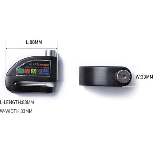 1PCS Waterproof Motorcycle Alarm Lock Bike Lock Security Anti-theft Lock Moto Disc Brake Lock +Bag+Reminder Rope Red Blue Green