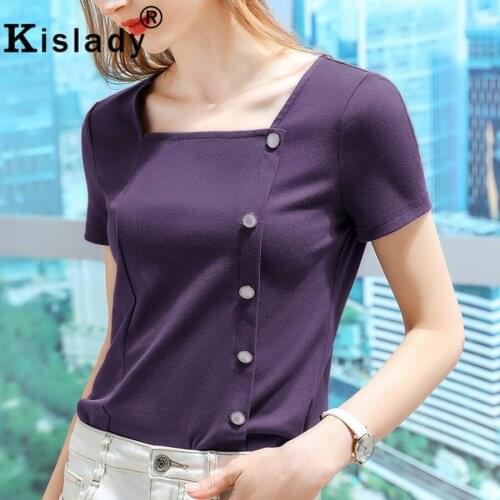 Kislady Square Collar Fold Gothic Women Shirt Sexy OL Harajuku Tops Patchwork Button Shirt Korean Charming Fashion Solid Clothes
