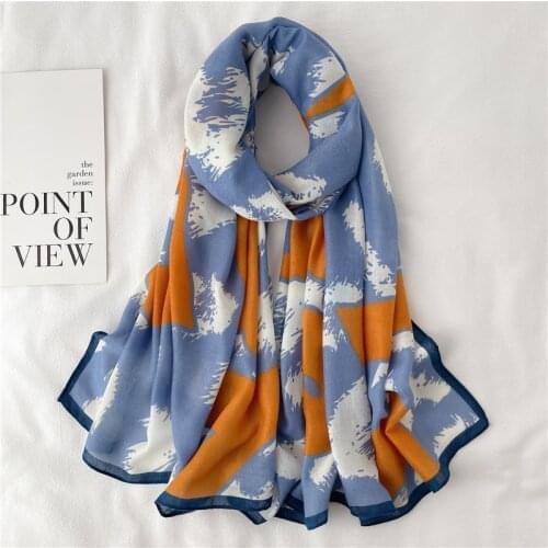 Cotton Scarf Luxury Brand Pashmina Fashion Lady Headband Elegant Foulard Women Shawls Autumn 2021 Winter Scarves Wraps Hijab