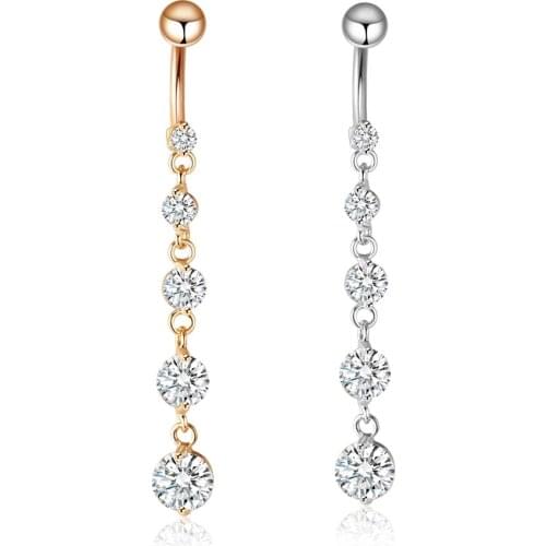 14G Stainless Steel Belly Button Rings for Women Navel Barbell Body Jewelry Piercing dangle belly rings 14g