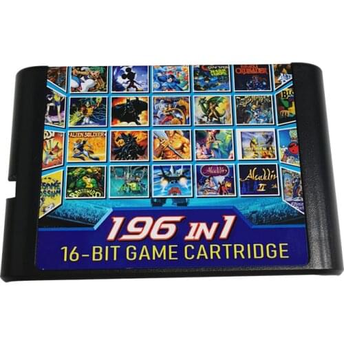 196 in 1 Multi Cartridge Games For Sega Genesis Mega Drive PAL NTSC Console