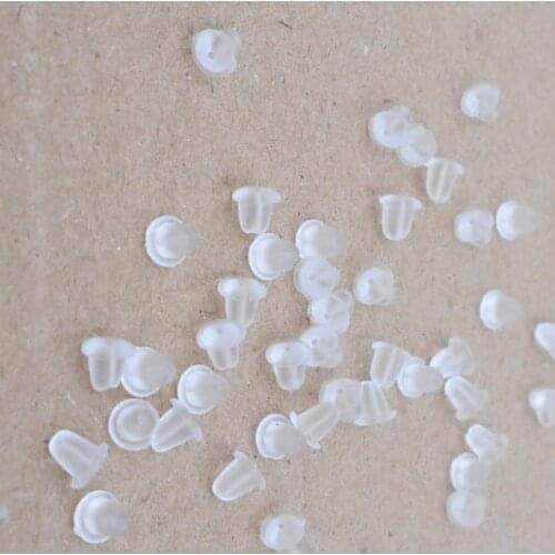 200pcs/lot Earrings Jewelry Accessories Silicone Barrel Bullet Plastic Ear Plugging Earring back
