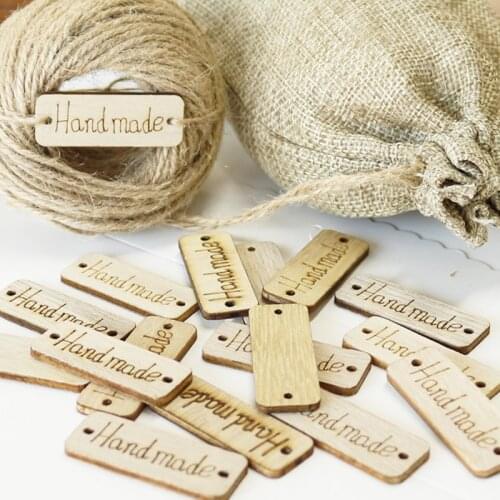 200pcs Handmade Carve Craft Wood Tags Creative DIY Wooden Bookmarks Wedding Party Decoration Hang Tag Stationery Office Supplies
