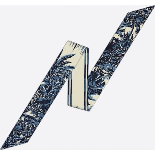 2021 Coconut Tree Brand Scarf Design Twill 100% Summer Silk Scarves Women Neckerchief Bag Scarf Hair Accessories Luxury Headband