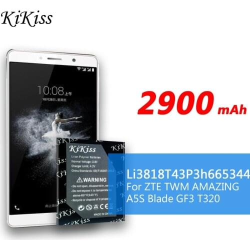 2900mAh New Original KIKISS 3.8V 1850mAh Li3818T43P3h665344 For ZTE Blade GF3 Battery