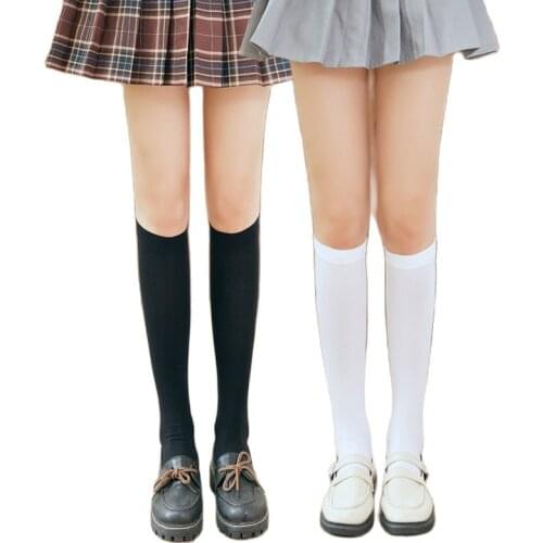 3 Pairs JK Uniform Women Girls Fashion School Student Socks Summer Knee Thigh High Elastic Velvet Stockings