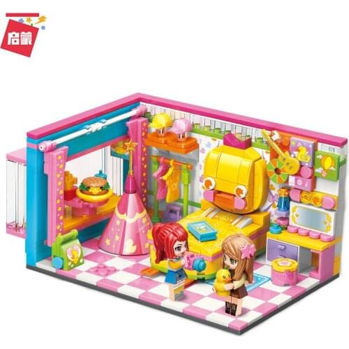356PCS Enlightenment 31013 Shirley Series Sweetheart Duck Theme Room Assembly Model Girl Building Block Dollhouse Gifts