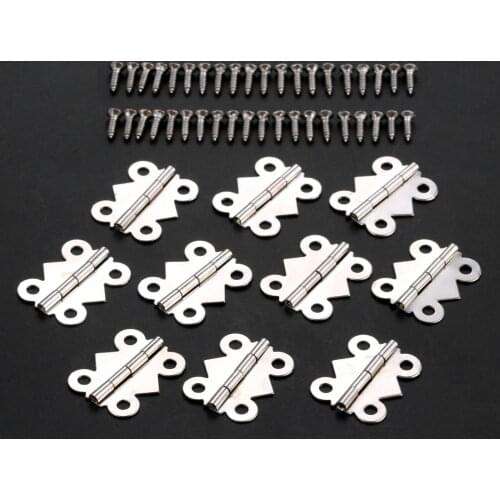 4Pcs Antique Wooden Box Gift Packaging Cabinet Drawer Jewelry Box Hinge For Furniture Hardware Real Muebles 25x20mm