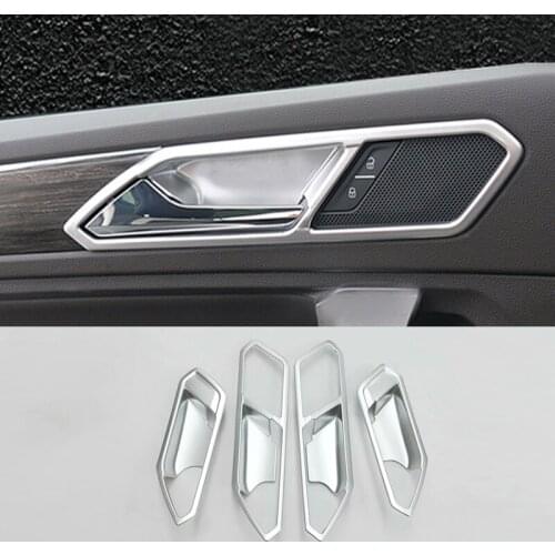 For Seat Tarraco 2018 2019 2020 ABS Chrome Car inner door Bowl protector frame Cover Trim Sticker Accessories Styling 4pcs