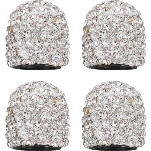 4pcs Car Valves Stem Caps Tire Caps Rhinestone Universal Car Valves Core Cap
