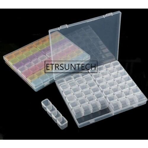 48pcs 56 Grids DIY Diamond Painting Drill Box Jewelry Box Rhinestone Embroidery Crystal Bead Organizer Storage Case
