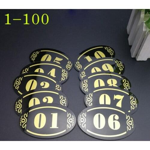 5*8cm Acrylic Store Hotel Adhesive Door Table Sign Plate Storage Cabinet Shelf Number Sign Sticker Party DIY Decoration lin4100