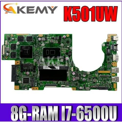 90NB0BQ0-R00010 Laptop motherboard For Asus K501UW K501UWK K501UXM K501UQ mainboard DDR4-8G-RAM I7-6500U GTX960M-GPU