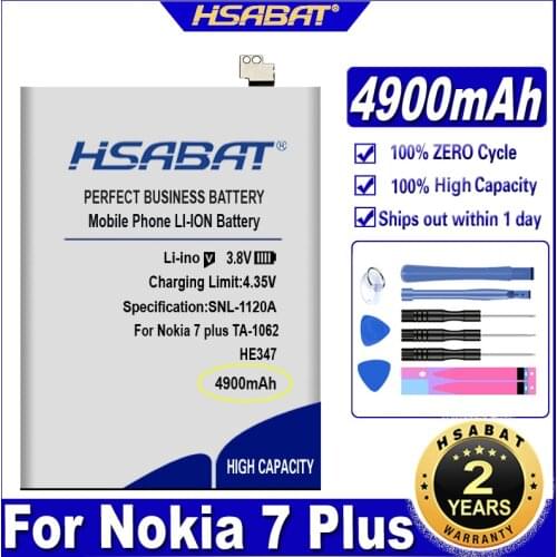 HSABAT HE346 HE 346 4600mAh High Capacity Battery for Nokia 7 Plus 7Plus 7P N7P N 7P N7 P Smart Phone Batteries