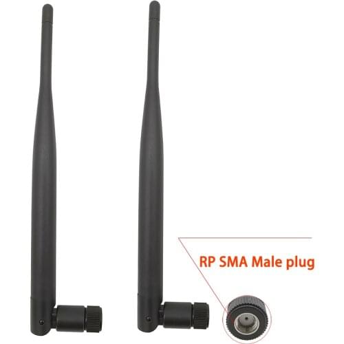 2Pcs 2.4GHz WiFi Router Antenna 5dbi Dual Band Wireless Routers Antenna RP SMA Male 2.4G 5DB Antenna Signal Booster Amplifiers