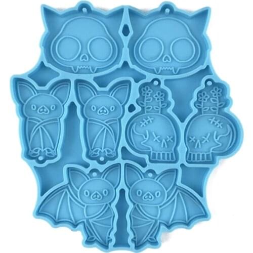 Bat Series Keychain Epoxy Resin Mold DIY Crafts Jewelry Pendant Silicone Mould