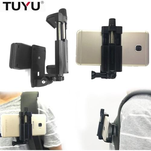 TUYU 360 Degree Quick Release Rotary Backpack Hat Clip Fast Clamp Mount For Gopro xiaoyi Iphone and All 3.5-6.8 Inch Cell phone