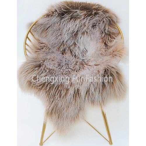 CX-D-60T All Season Mongolian Lamb Fur Home Decor Carpets and Rugs Lambskin Blanket