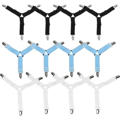 Cover Grippers Holder Adjustable Slip-Resistant Belt 4 pieces Mattress Duvet Blanket Fastener Straps Bed Sheet Fixing Clips