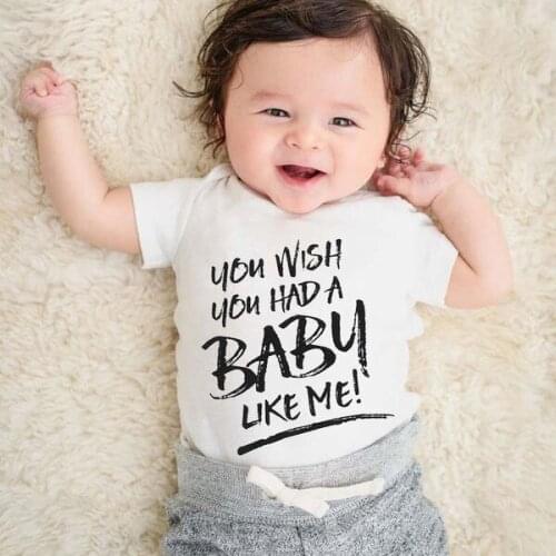 Baby Shower Gift Baby Clothes You Wish You Had A Baby Like Me Onesie Newborn First Birthday Letters Print Shirt One-piece Suits