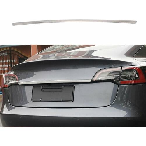 For Tesla Model 3 2018 2019 Stainless Car Rear Trunk Lid Moulding Strip Cover Trim