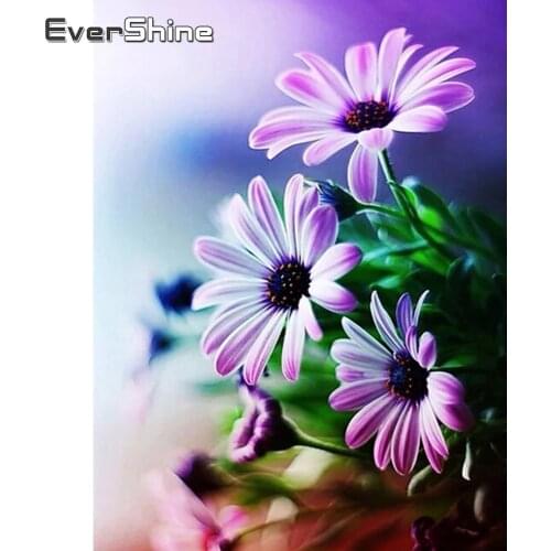 Evershine Diamond Painting Cross Stitch Diamond Embroidery Flowers Diamond Mosaic Paintings Full Square Drill Home Decoration
