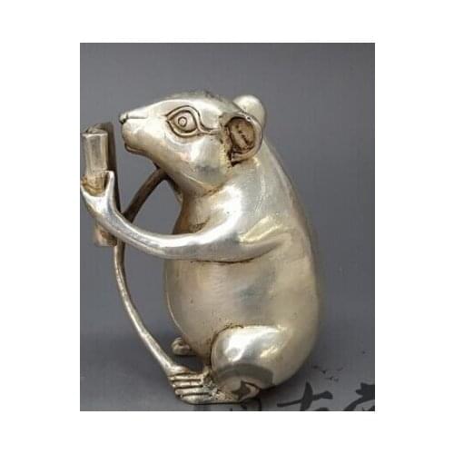 Hot selling white copper sculpture of Chinese zodiac rat and animal sculpture birthday gift family accessories