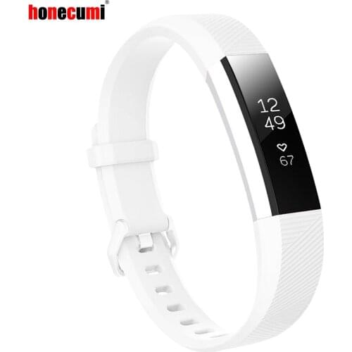 Honecumi For Fitbit Alta HR and Alta Replacement Bands,Accessory Soft Silicone Wristband Strap For Fit Alta HR White Color
