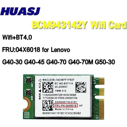 HUASJ Wholesale New for Broadcom BCM943142Y Wireless M.2 NGFF WiFi BT 4.0 for LENOVO G40-30 G40-45 G40-70 FRU:04X6018