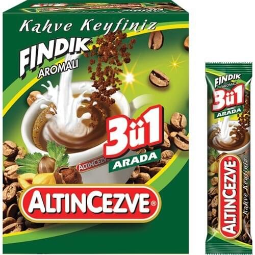 PERFECT WITH ITS AMAZING AROMA Golden coffee pot 3-in-1 with Hazelnut 15 gr (20 pcs) FREE SHİPPİNG
